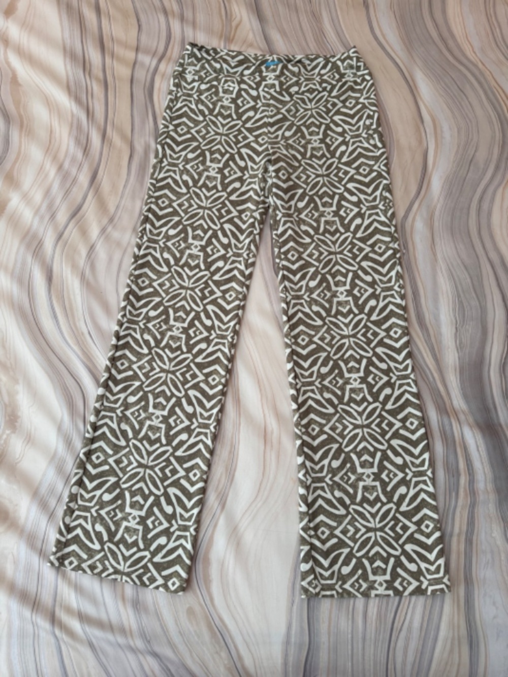 NEW! J. McLaughlin Carmel Pants Pull On Stretch Tan/Cream Nile Geo Print Size S - Picture 12 of 12